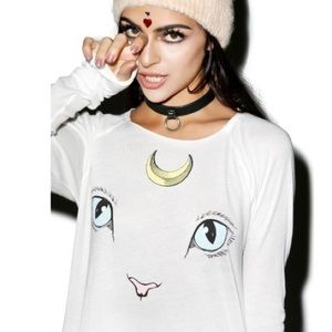 wildfox cat and moon raglan tee